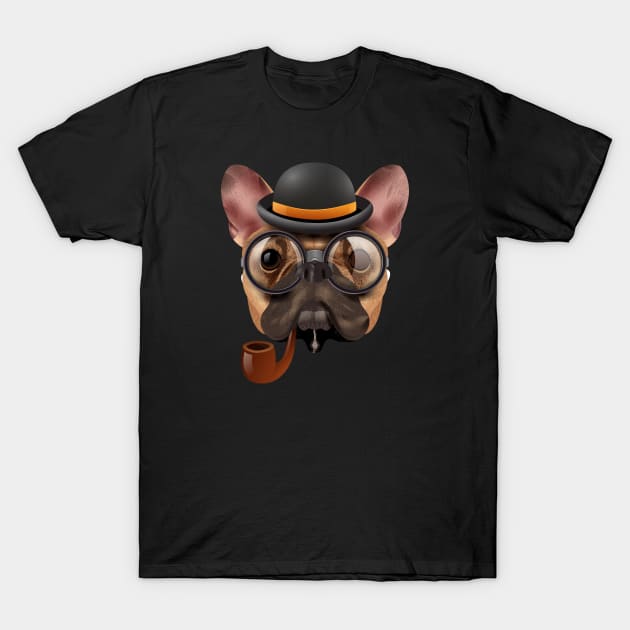 Hipster Bulldog T-Shirt by MaiKStore